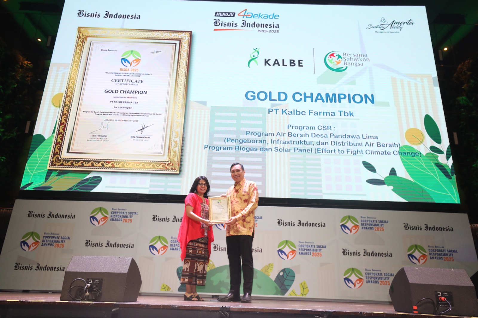 Pemberdayaan Masyarakat di Wonogiri Bawa Kalbe Raih Peringkat Gold BISRA 2025